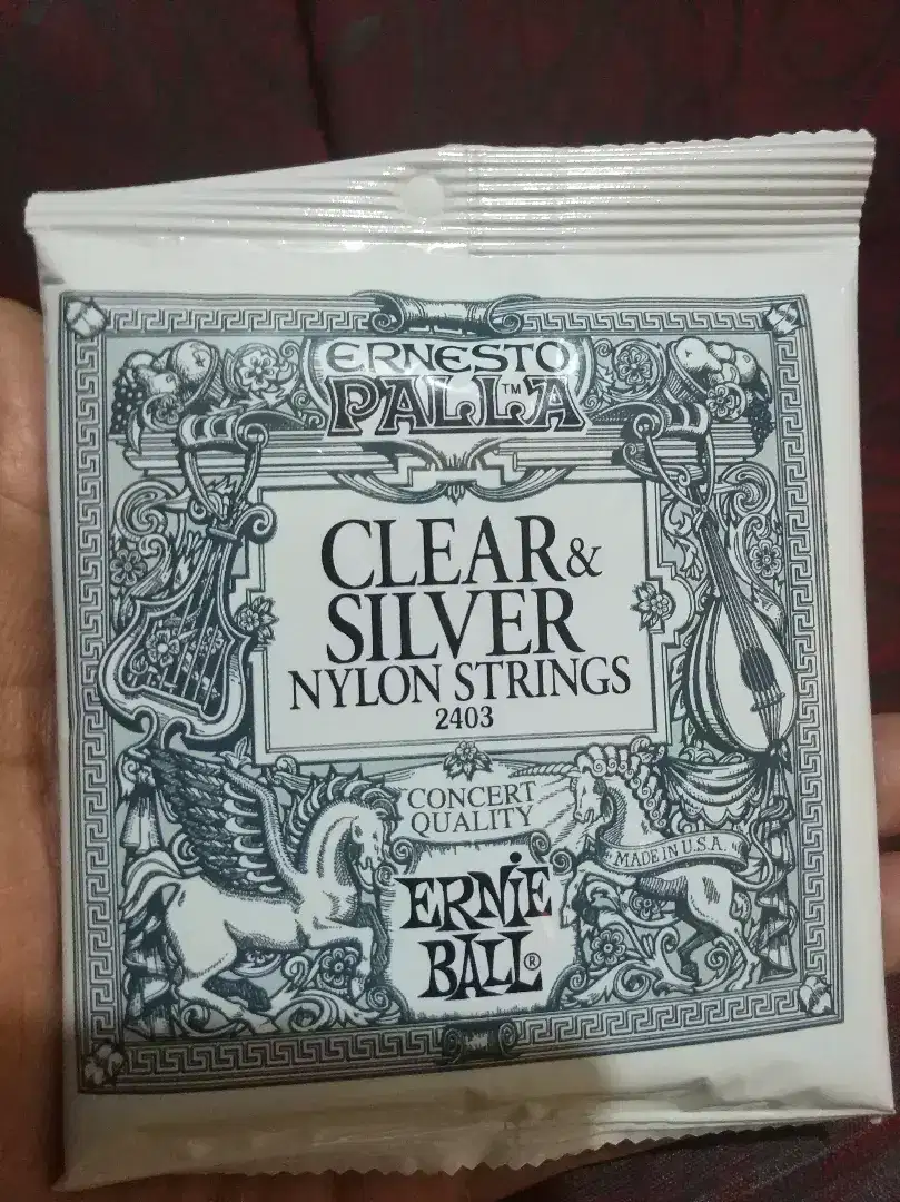 Senar Gitar akustik Nilon Ernie Ball Premium Clear & White