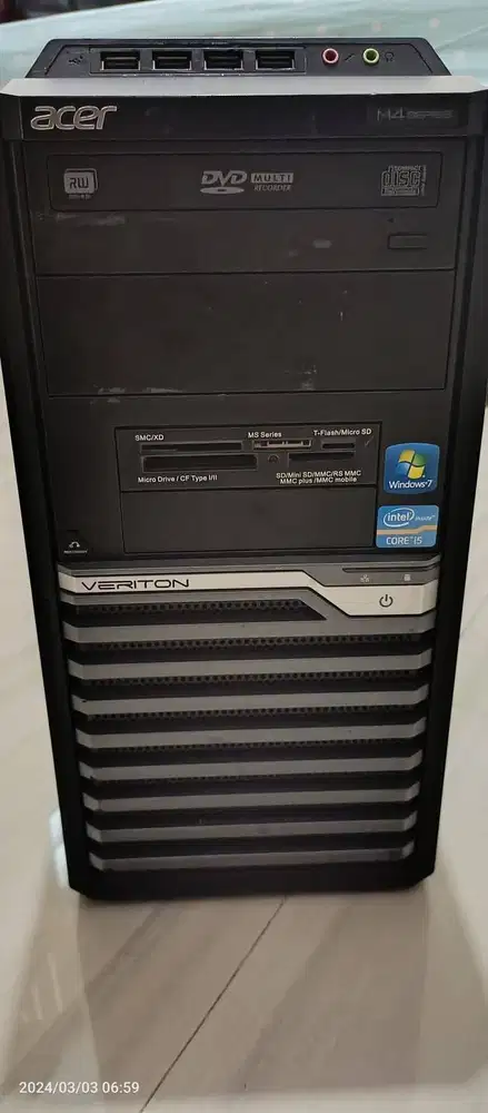 PC Game i3 7100 mobo ram 8gb ddr4 ssd 240gb hdd 500gb psu 450w 80+