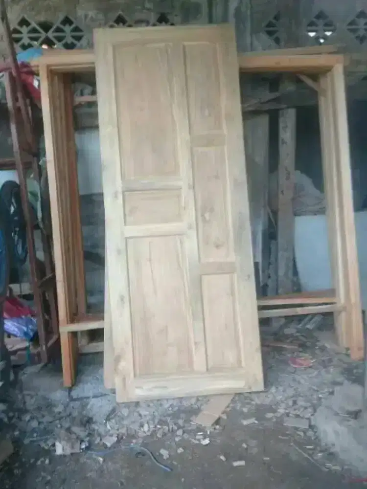 pintu satu set minimalis mahoni