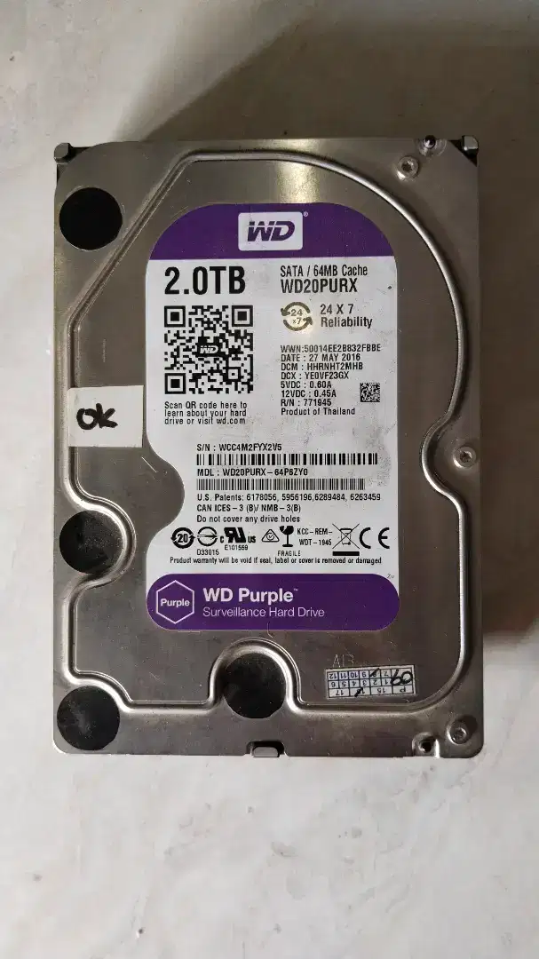 Hardisk WD Purple 2TB Normal