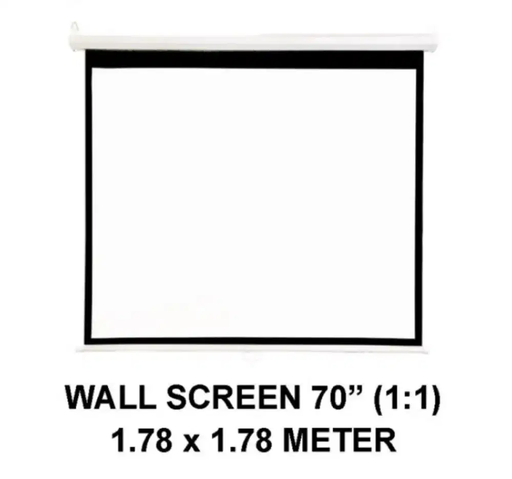 Layar Proyektor 70 inci 178cm x 178cm
manual wall screen