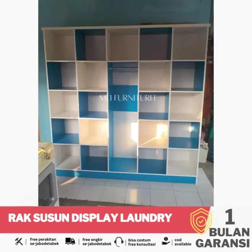 Rak laundry display susun