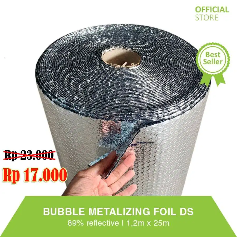 Aluminium Bubble Foil Meteran - Peredam Panas Atap