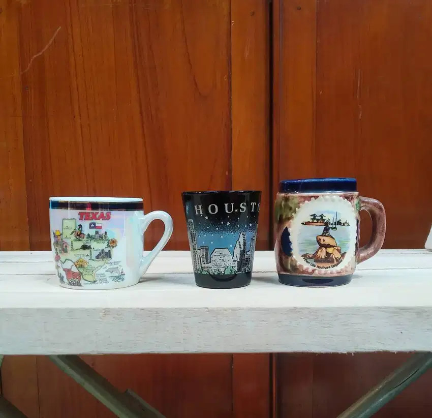 Mug Cangkir Keramik Mini Merchandise/Texas/Houston/Denmark