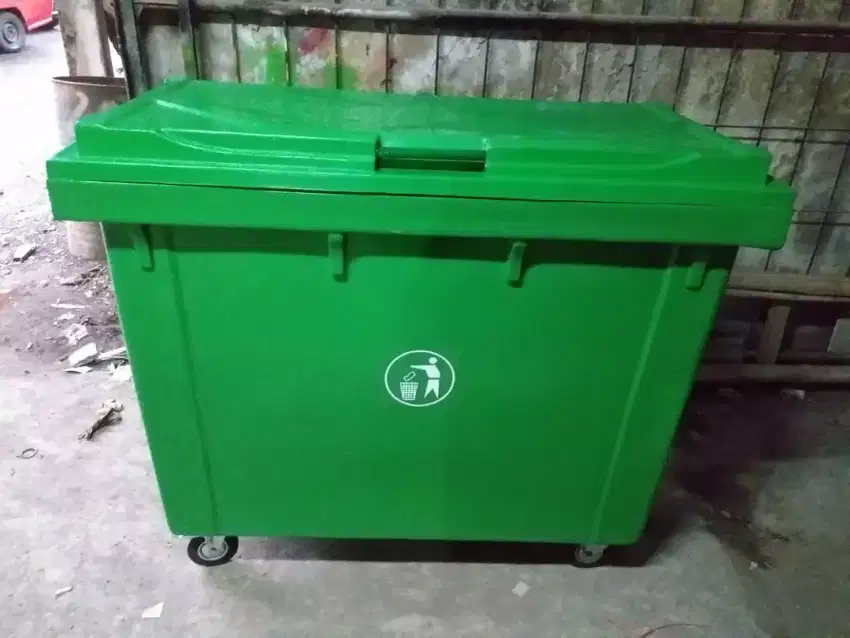 tempat sampah fiberglass bak besar 660Ltr hijau