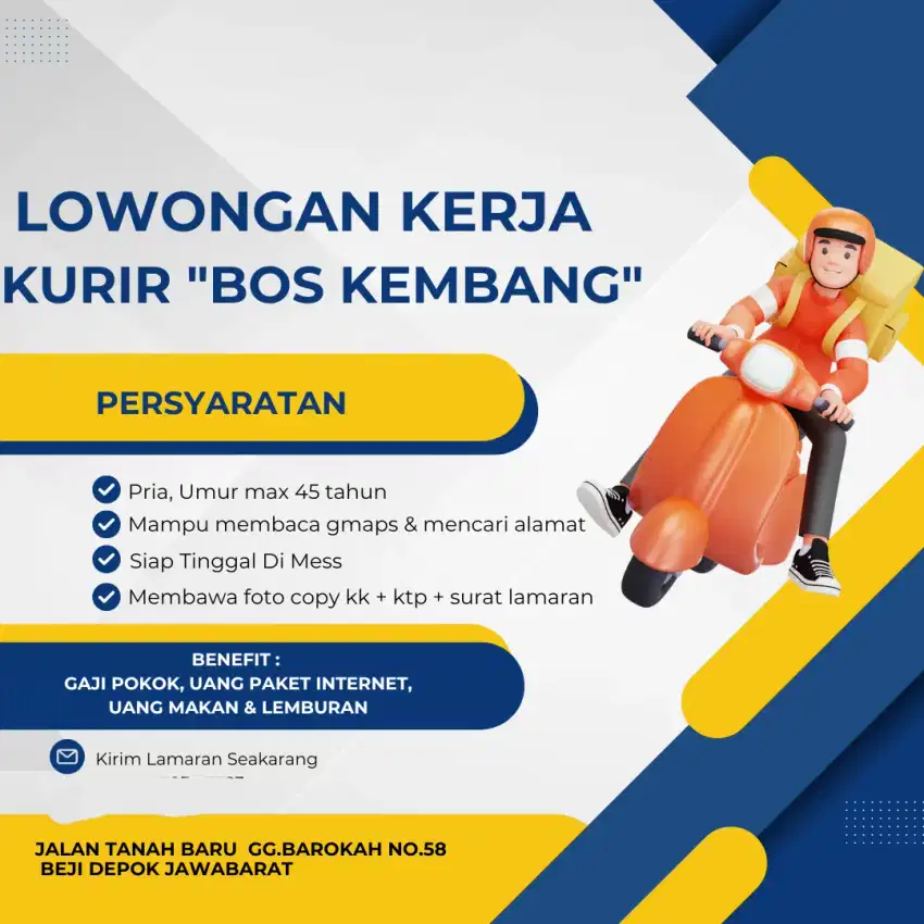 Lowongan kerja kurir bunga