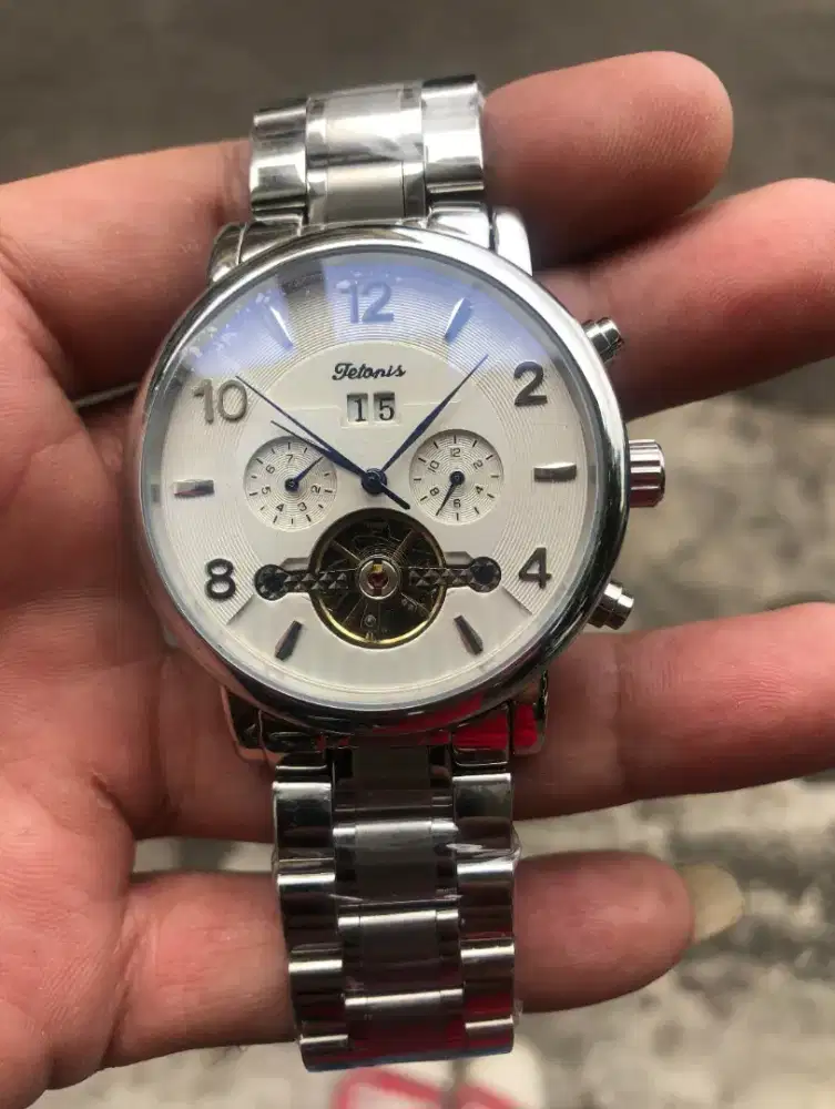 Jam tangan tetonis original stainlist mesin automatic tanpa baterai
