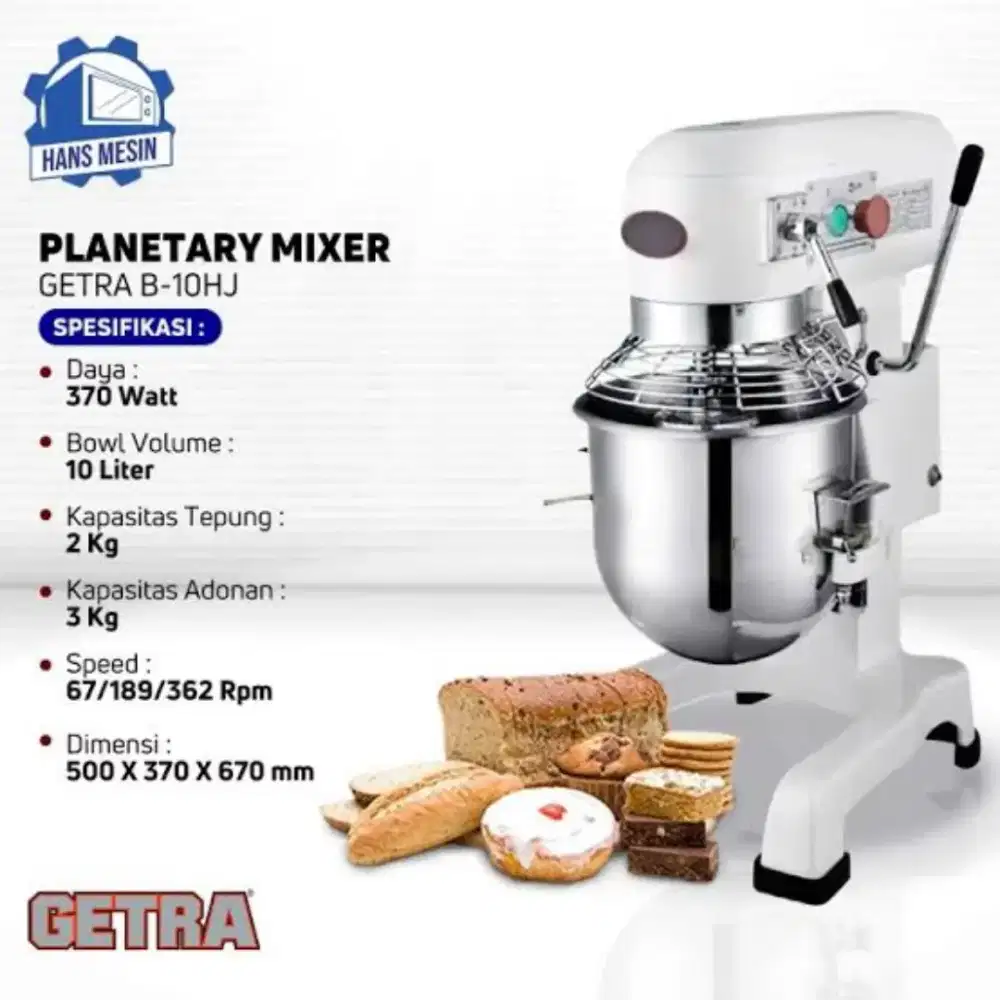 Mixer Planetary Getra 10 liter Adonan B-10HJ