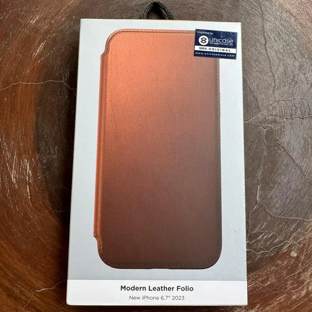 Case HP iPhone 15 Plus Nomad Modern Leather Folio Magsafe Modern Brown