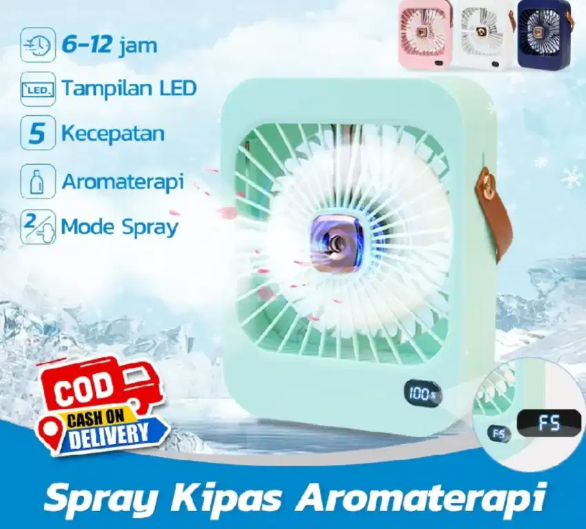 Kipas Angin Portable Spray Aromaterapi Baterai 4800mah