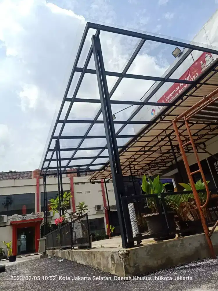 Jasa Pasang Kanopi,Canopi,Carport Baja Ringan Atap Alderon Dll