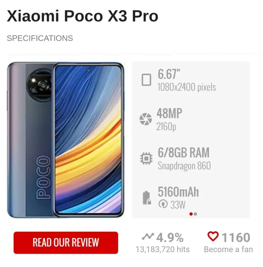 Budayakan membaca mas.. Dicari untuk dibeli Poco x3 pro