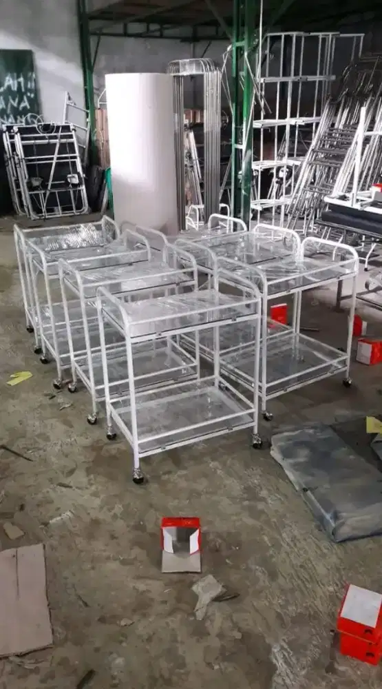 Troli Instrumen 2 Rak Kaca