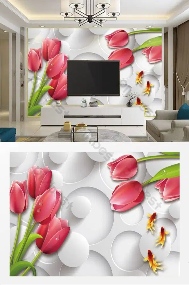 Jual gorden hordeng gordyn tirai jendela wallpaper dinding 3d custom