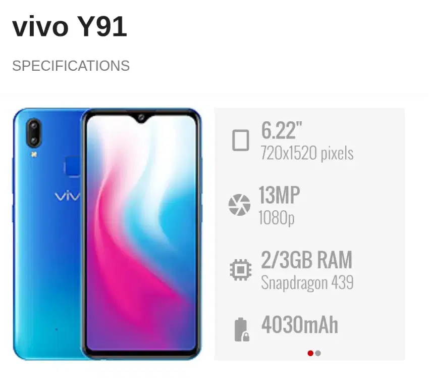 Vivo Y91 2/32 Muyusss Nett 500rb Passss