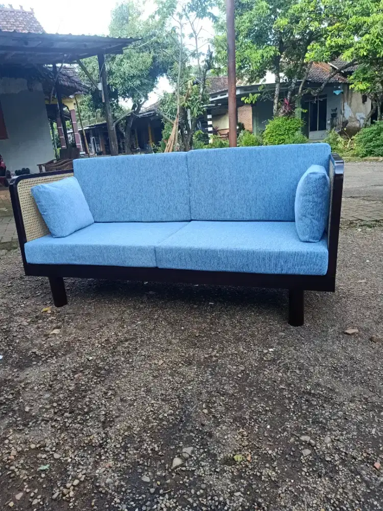 Kursi sofa custome kombinasi rotan