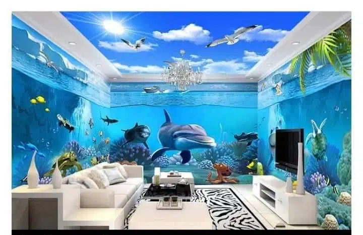 Jual gorden hordeng gordyn tirai jendela wallpaper dinding 3d custom