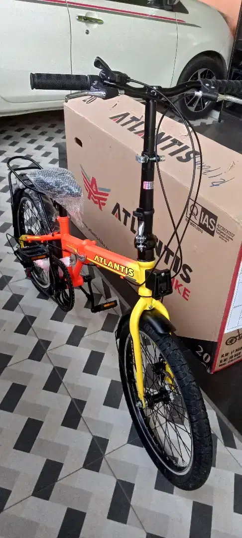 Sepeda Lipat Baru merk Atlantis 20in 7Speed rem cakram bonus botol