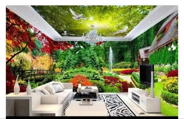 Jual gorden hordeng gordyn tirai jendela wallpaper dinding 3d custom