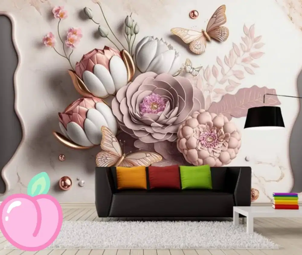 Pesan wallpaper dinding 3d custom toko jual dan pasang gorden murah