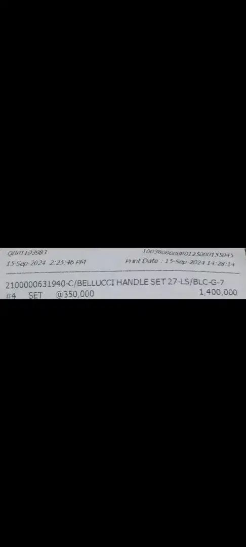 SATU SET GAGANG DAN KUNCI MERK BELLUCCI