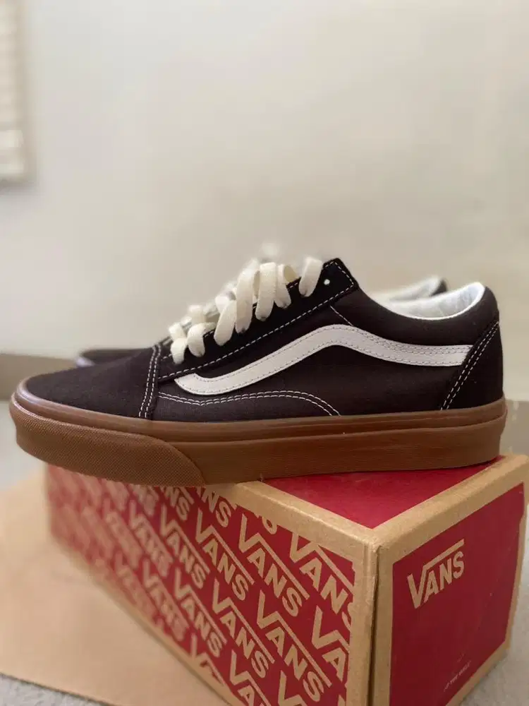 Vans Old Skool Vintage Gum warna Chocolate ORI