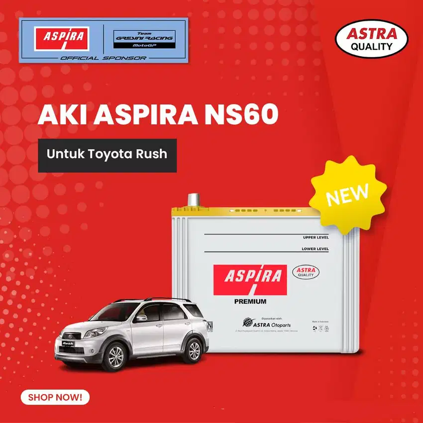 Aki Baterai Baru Aspira NS60 Avanza Xenia Rush Terios Granmax L300