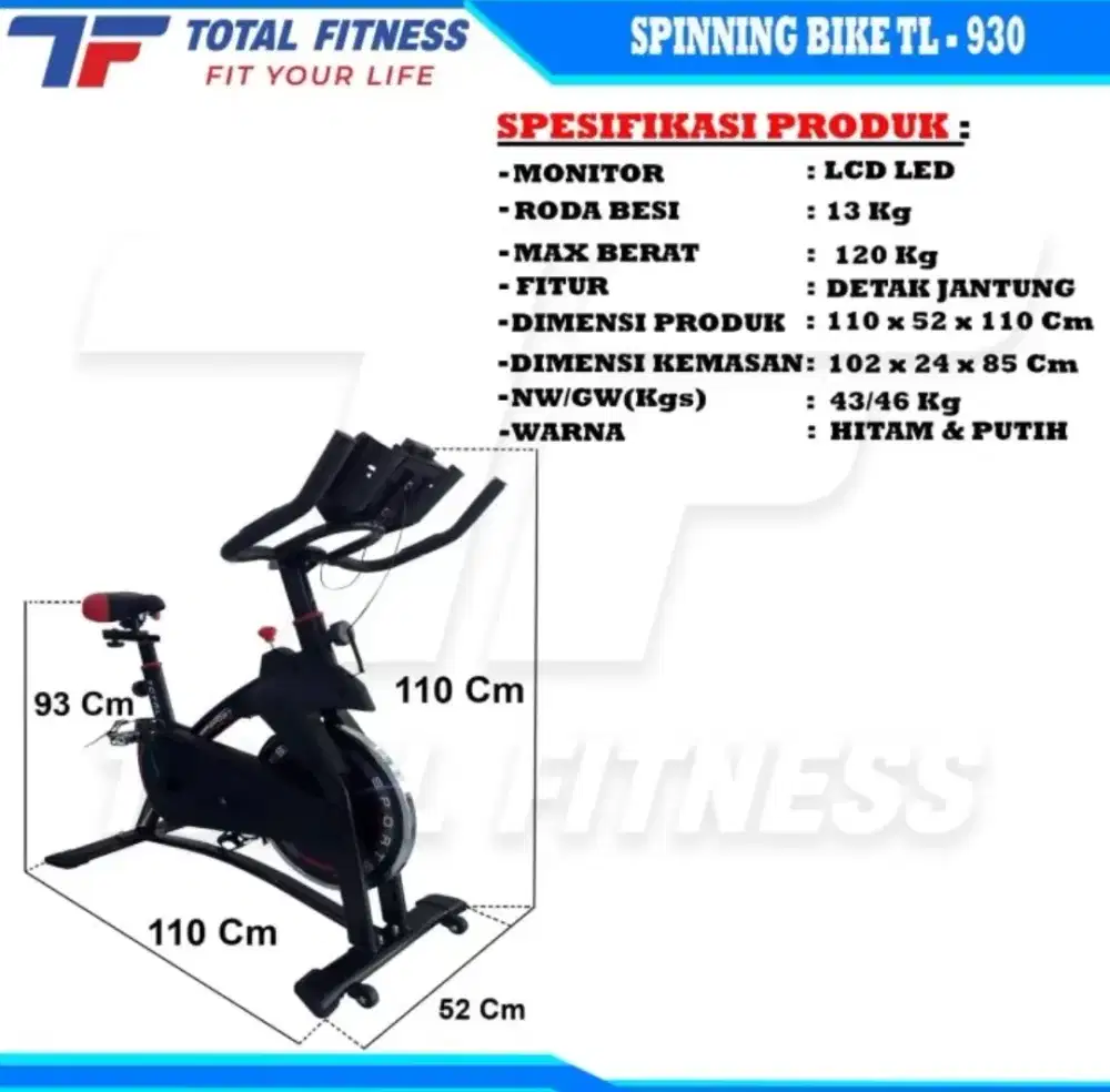 Spinning Bike TL-930 / Sepeda statis