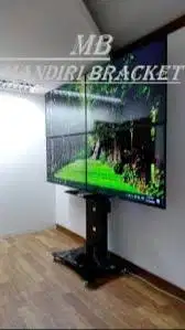 Bracket tv berdiri 2x2 4tv led 5O-5Oinch COSTOM kaki model kupu-kupu