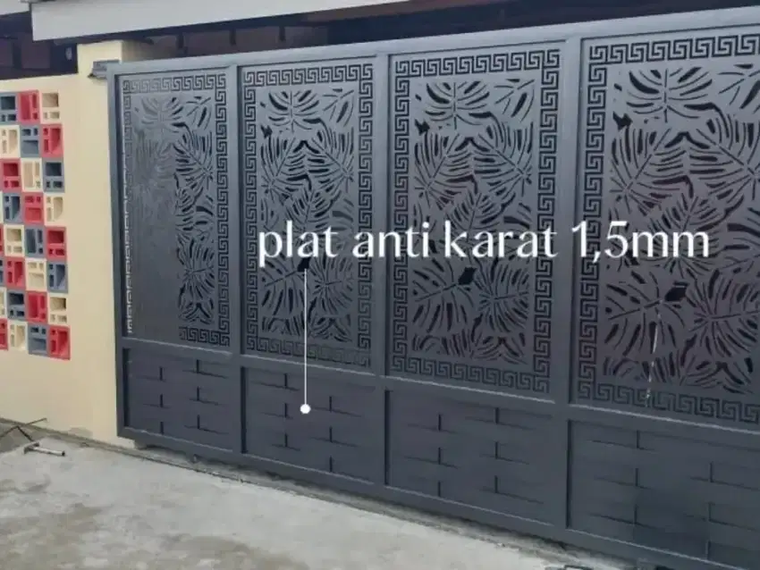 Pagar gerbang cutting leser moderen terbaru bergeransi