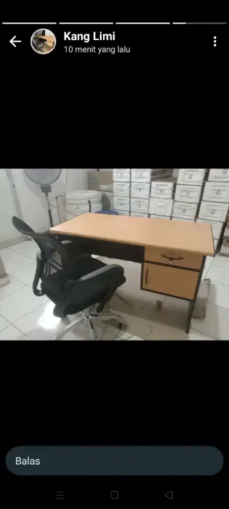 Meja sod + kursi staf baru meja kerja