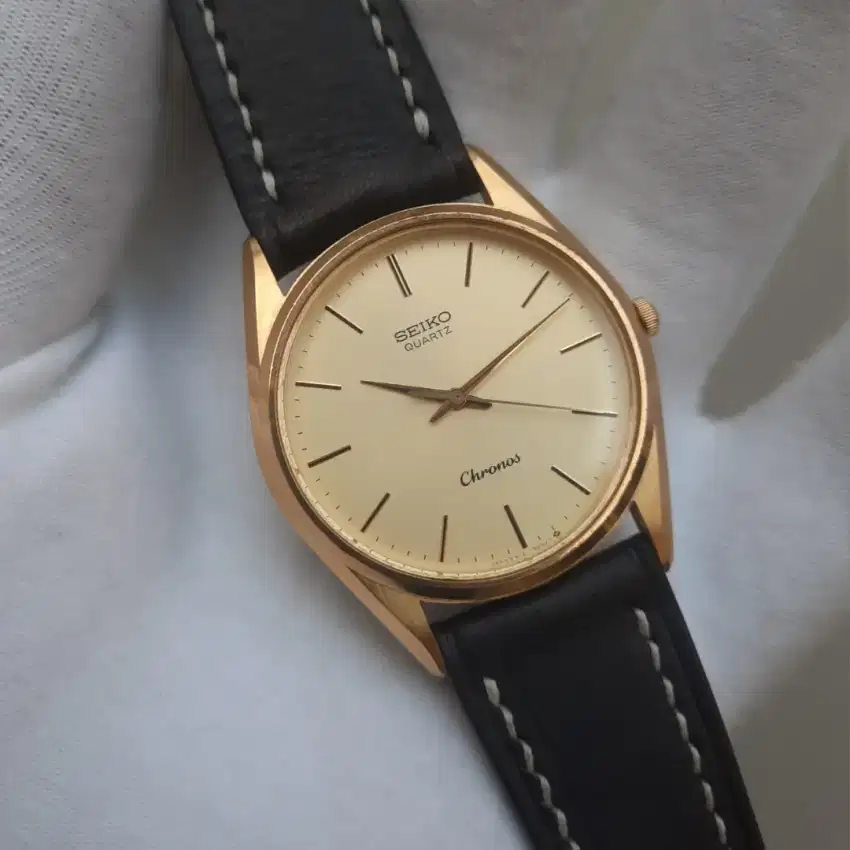 Jam Seiko Chronos Goldplate Vintage 1983 NOS !! Original Japan Bekas