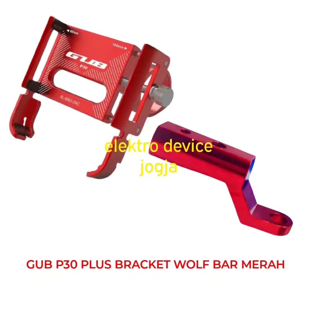 GUB P30 HOLDER HP PLUS BRACKET WOLF MERAH ALUMINIUM HARGA NETT