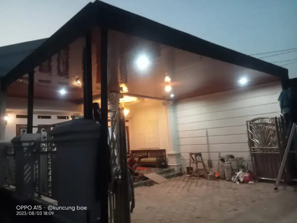 Kanopi alderon singel satu paket plpon PVC alinterpasang