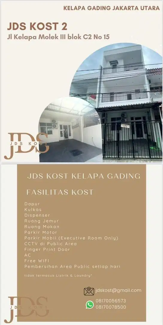 JDS KOST Rumah Kos Kelapa Gading Jakarta Utara