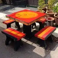 Meja dan Bangku Taman Motif 4 Aeisthetic