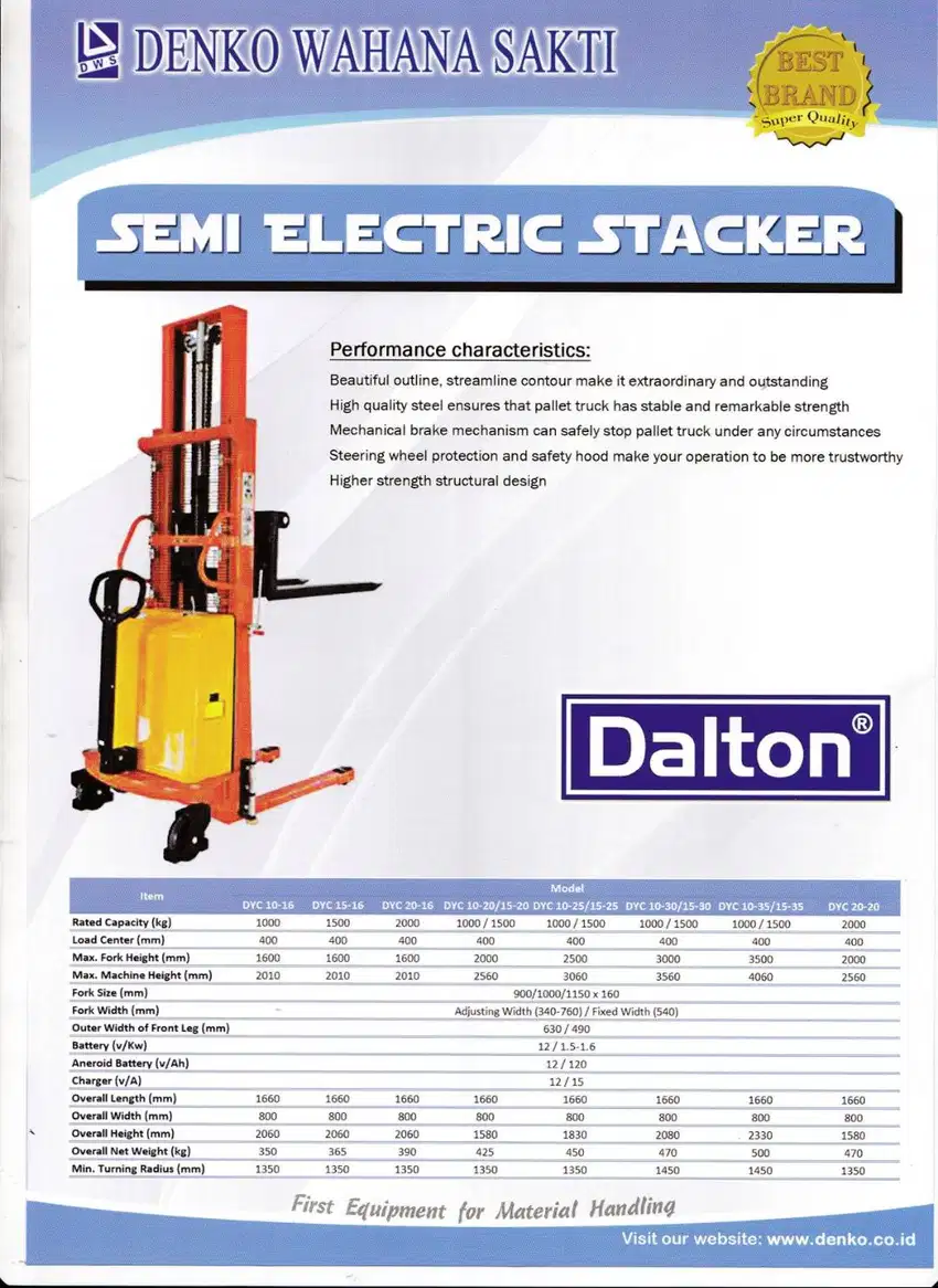 Stacker Semi Elektric Dalton