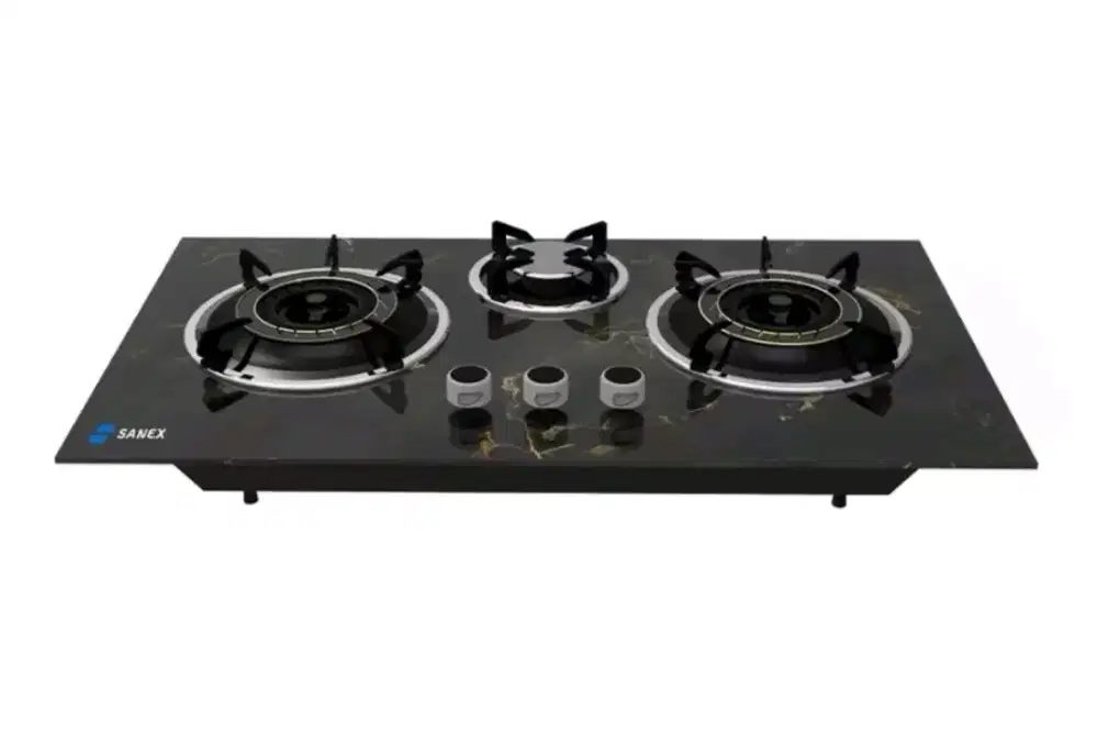 Kompor Gas Kaca 3 Tungku (Kondisi Baru)