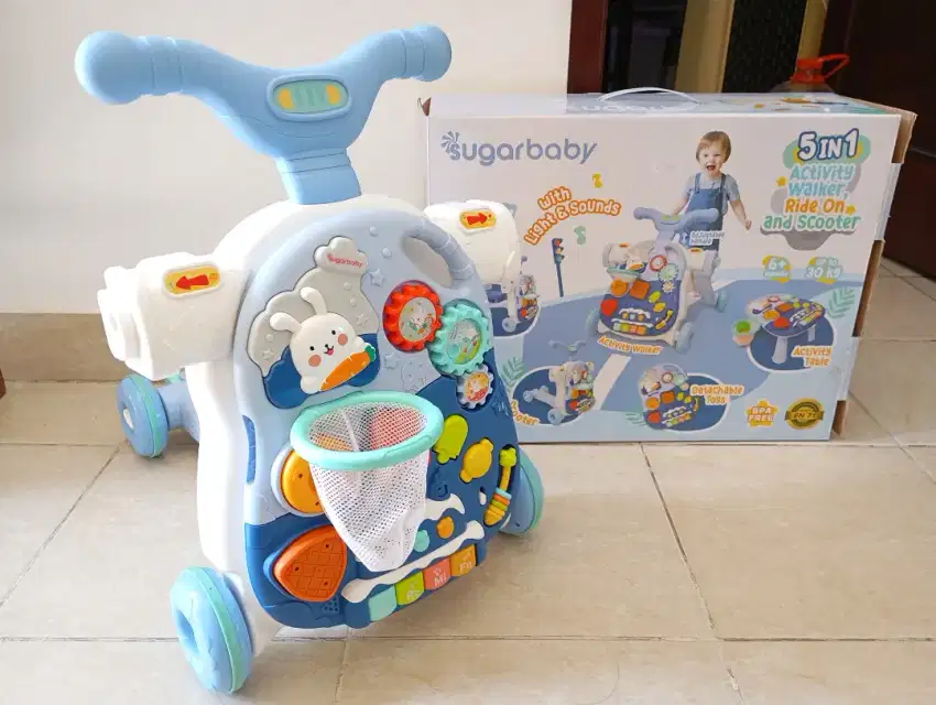 SUGARBABY 5IN1 ACTIVITY WALKER RIDE ON AND SCOOTER