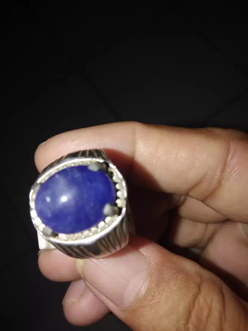 Batu batu Saphire Biru serat kapas ll Cincin blue saphire