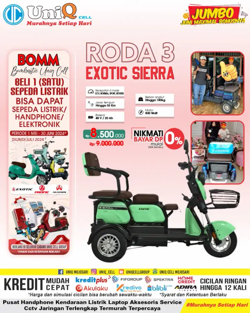 exotic Sepeda Listrik Roda 3