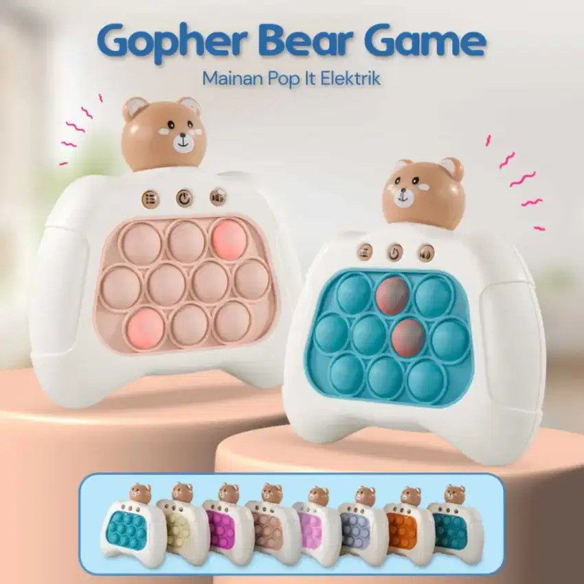 Mainan Pop It Elektrik Gopher Bear Game Console 3rd Generation 