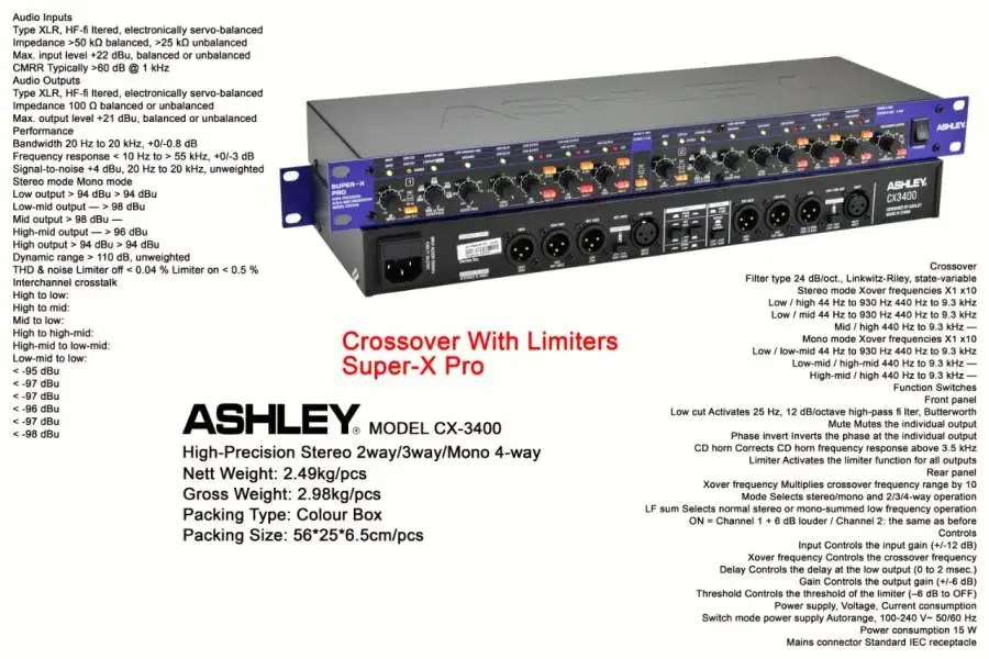 Crossover Aktif ASHLEY CX 3400 CX3400 SUPER X Pro with Limiter ORI