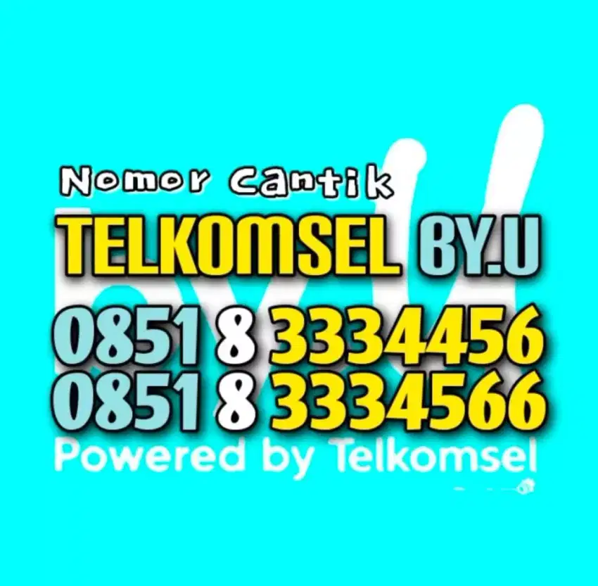 (Bisa COD) Nomor CANTIK Kartu TELKOMSEL By.U ByU HOKI 3334566