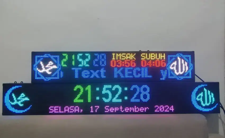 Running Text Jam Waktu Sholat 20x132 cm