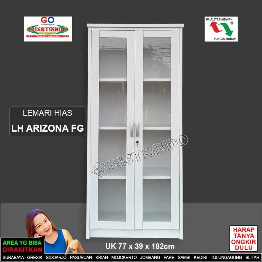 DISTRINDO Lemari Hias / Etalase kaca 2Pintu Minimalis