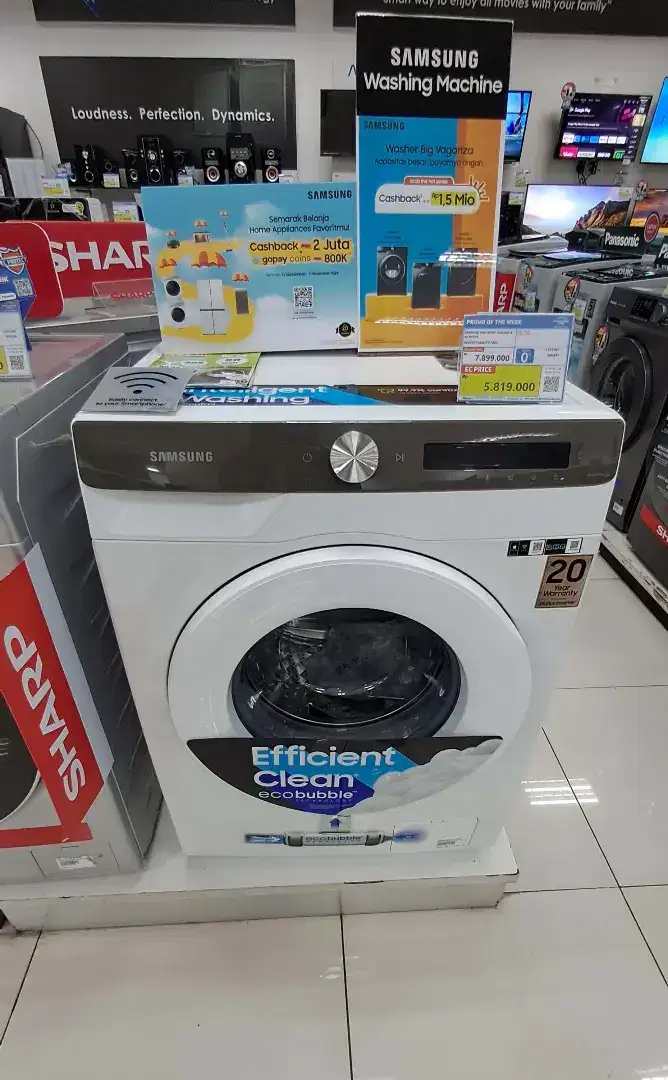 Kredit Samsung Mesin Cuci Front Loading 8kg - WW80T504DTT/WH