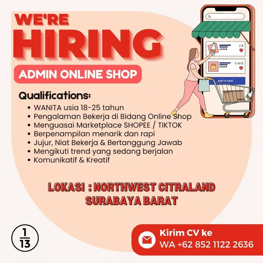 Admin Online Shop Part Time