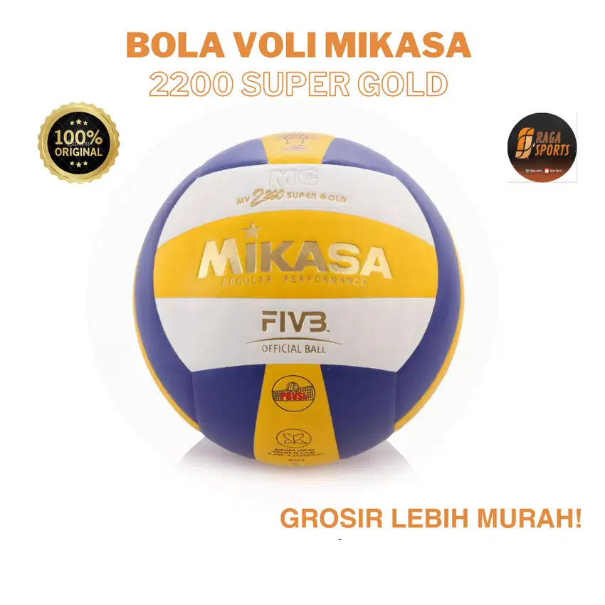 BOLA VOLI MIKASA MV 2200 SUPER GOLD ORIGINAL 100% JAPAN SUNRISE