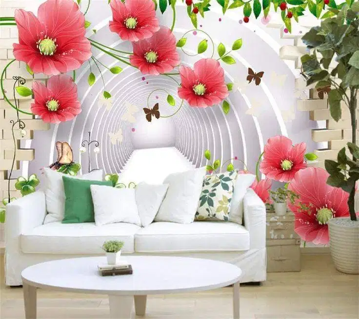 Jual gorden hordeng gordyn tirai jendela wallpaper dinding 3d custom